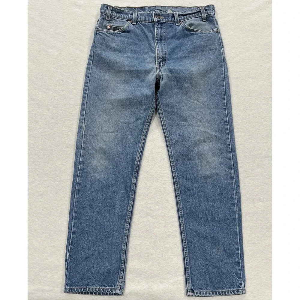 Vintage Levis 505 Jeans Mens 36x31 Orange Tab Light Wash Straight Classic